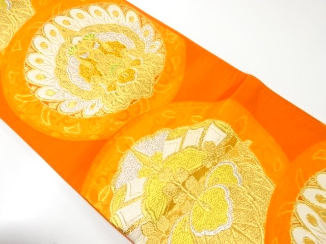 JAPANESE KIMONO / PAULOWNIA PATTERN WOVEN FUKURO OBI